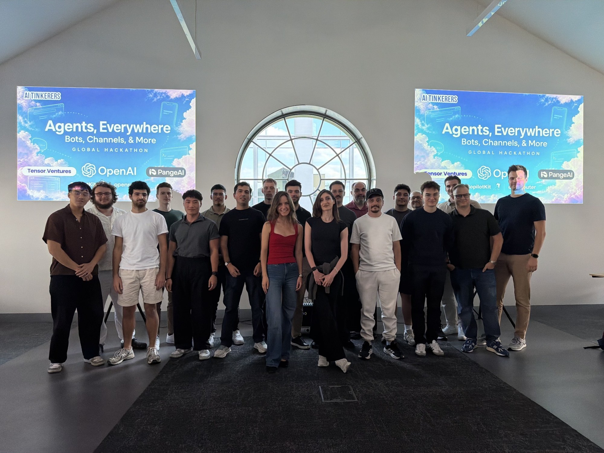 Builders and hosts at the global hackathon with OpenAI at Tensor Ventures Machine House