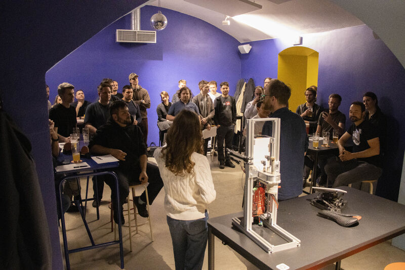 Physical demo at the first Prague Hardware Meetup at Automat Matuška
